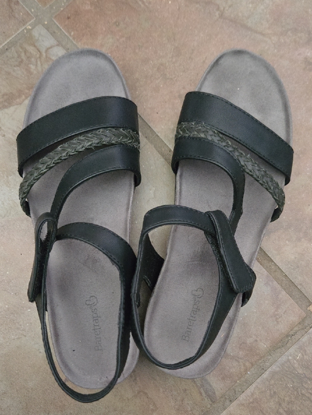 BareTraps Black Braided Strap Women's Sandals
